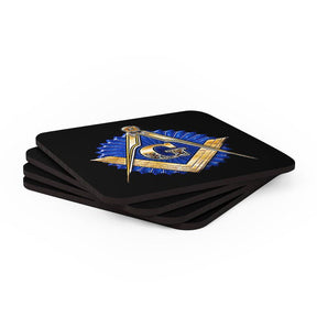 Master Mason Blue Lodge Coaster - Golden Square & Compass G