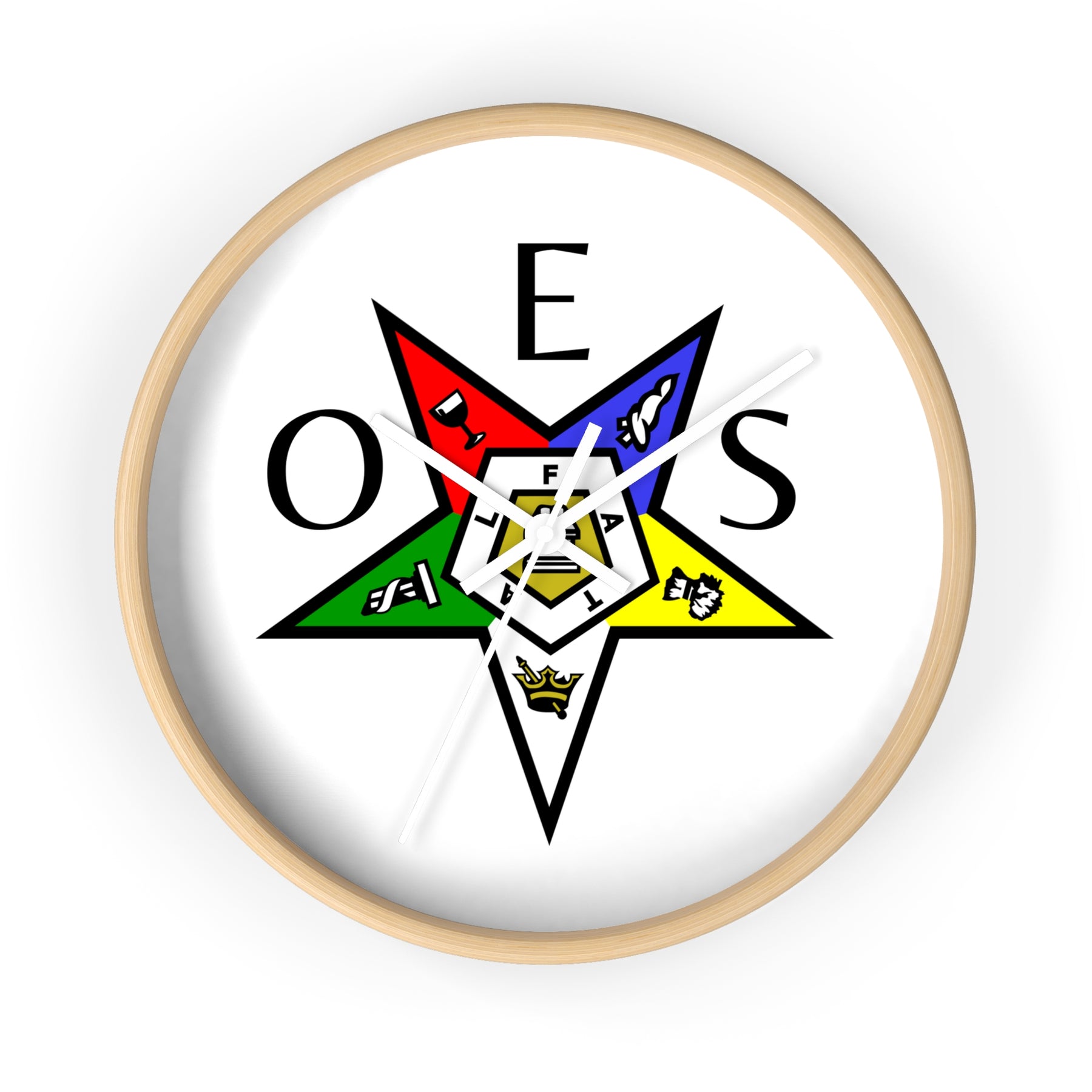 OES Clock - Colorful Star Emblem - Bricks Masons