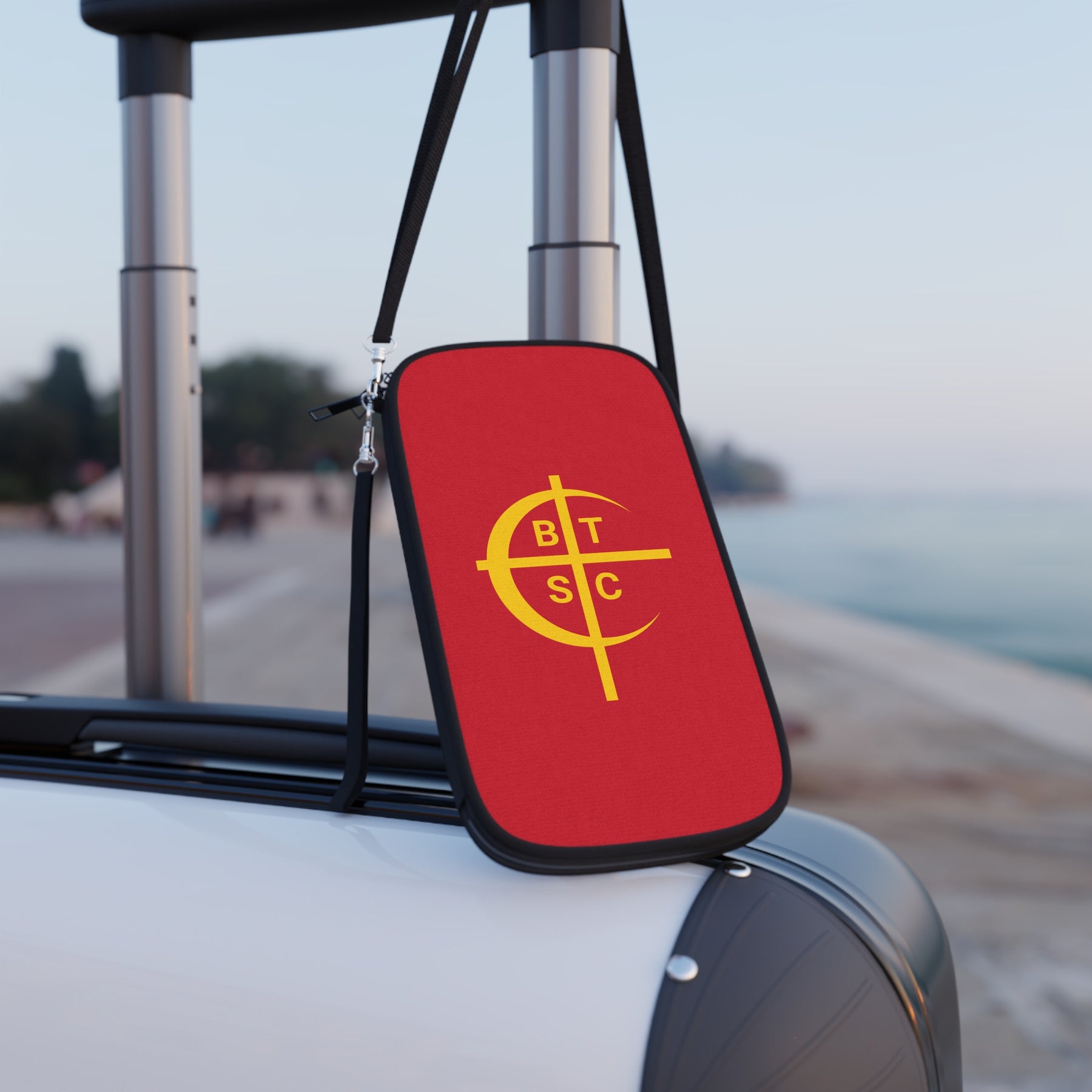 Council of Crusaders Passport Wallet - Red With Shoulder & Wrist Strap - Bricks Masons