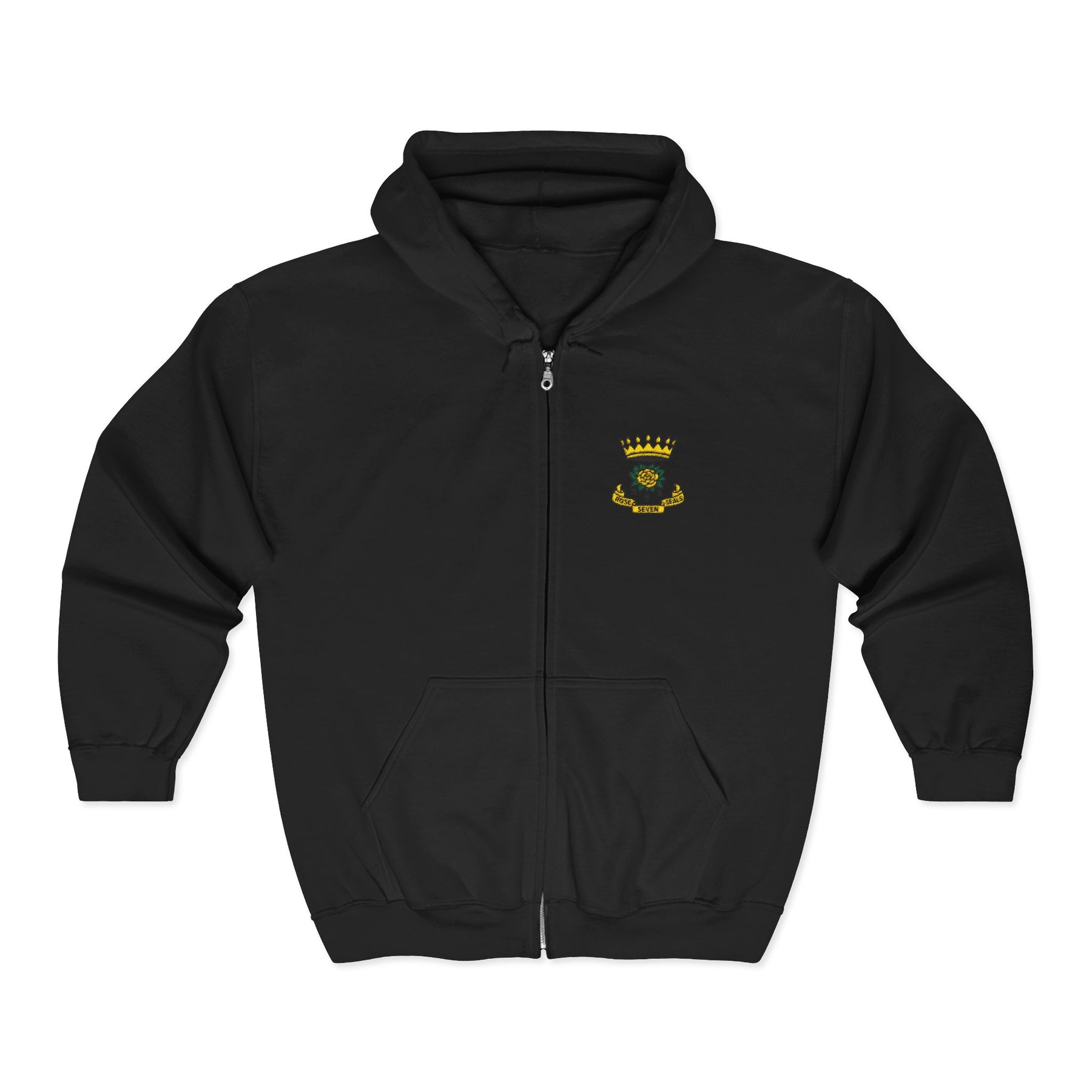 Rose of Seven Seals Hoodie - Zip Up Jacket Chest and Back Embroidery - Bricks Masons