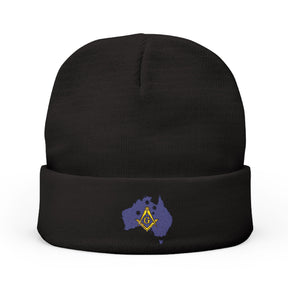 Master Mason Blue Lodge Australia Jurisdiction Beanie - Knit Embroidery Mason S&C - Bricks Masons