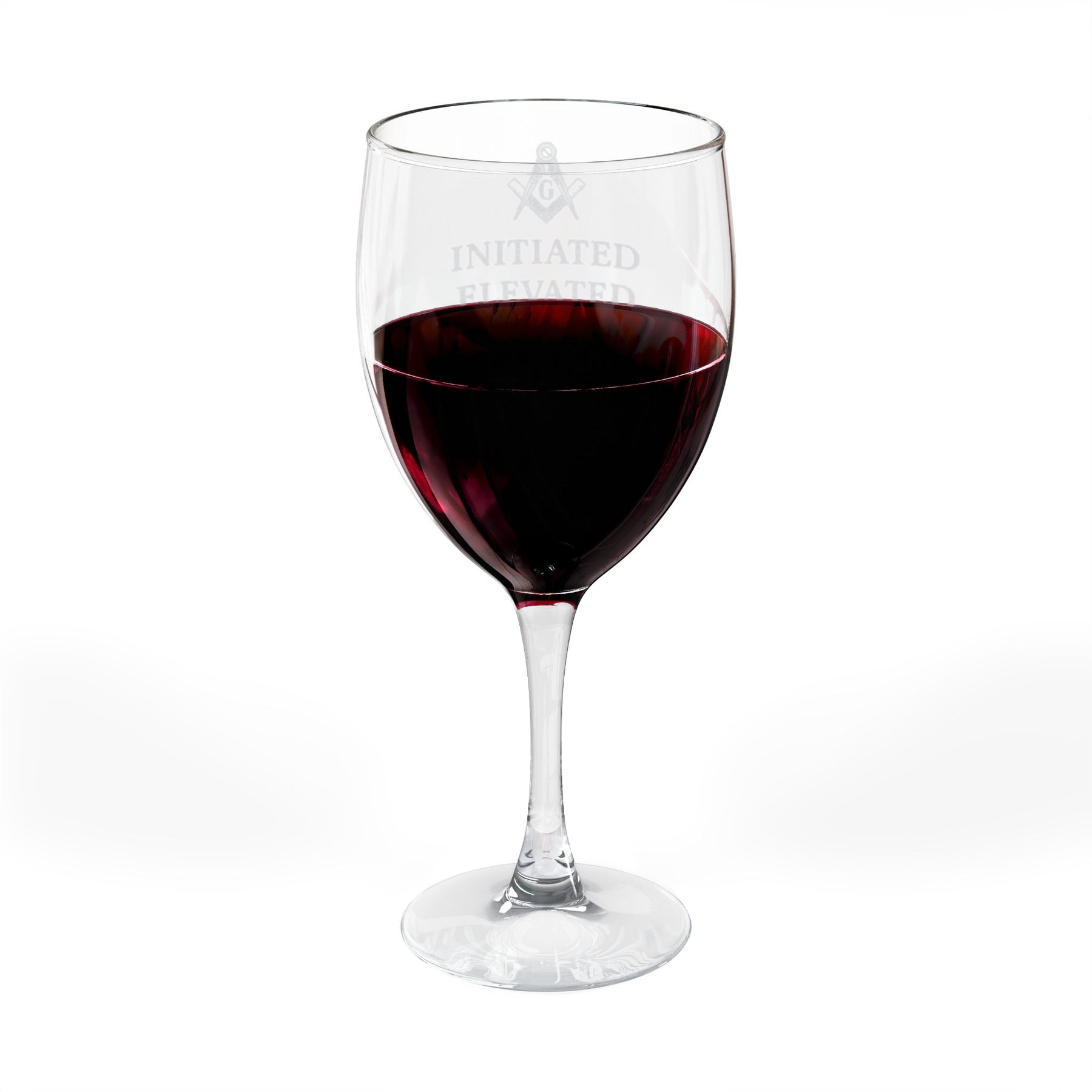 Master Mason Blue Lodge Wine Glass - Square & Compass G Initiated Elevated Celebrated