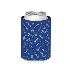 Master Mason Blue Lodge Can Cooler - Regular & Slim Can Blue Working Tools - Bricks Masons