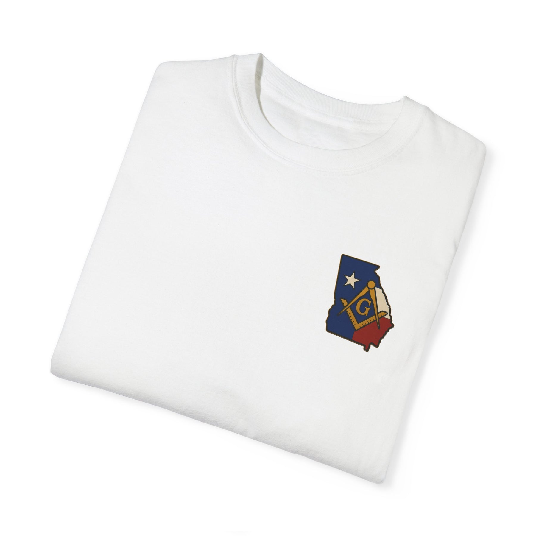 Master Mason Blue Lodge T-Shirt - Garment-Dyed Georgia Mason - Bricks Masons
