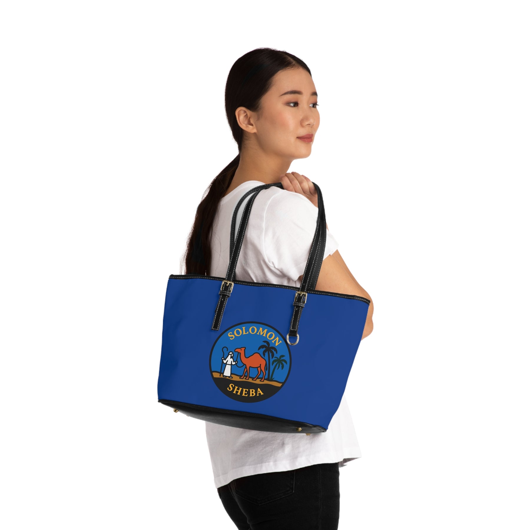 Queen of the South Handbag - Blue PU Leather With Ample Interior - Bricks Masons
