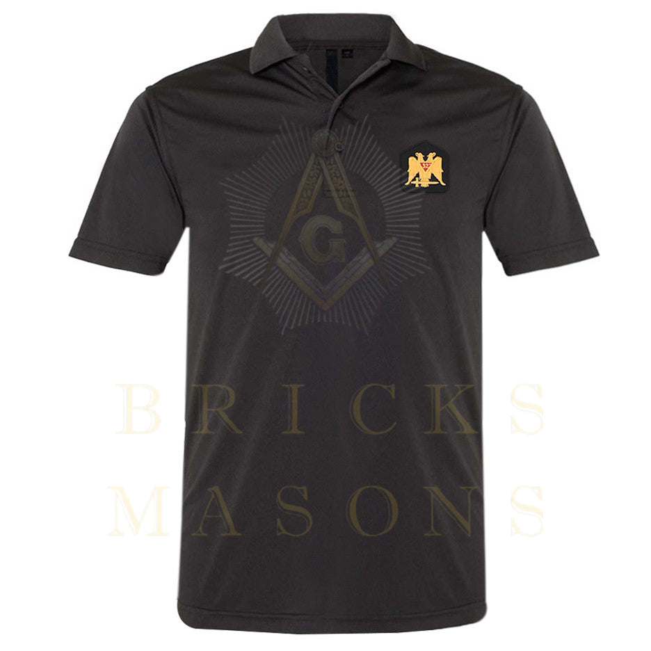 32nd Degree Scottish Rite Polo Shirt - Wings Down Various Colors - Bricks Masons