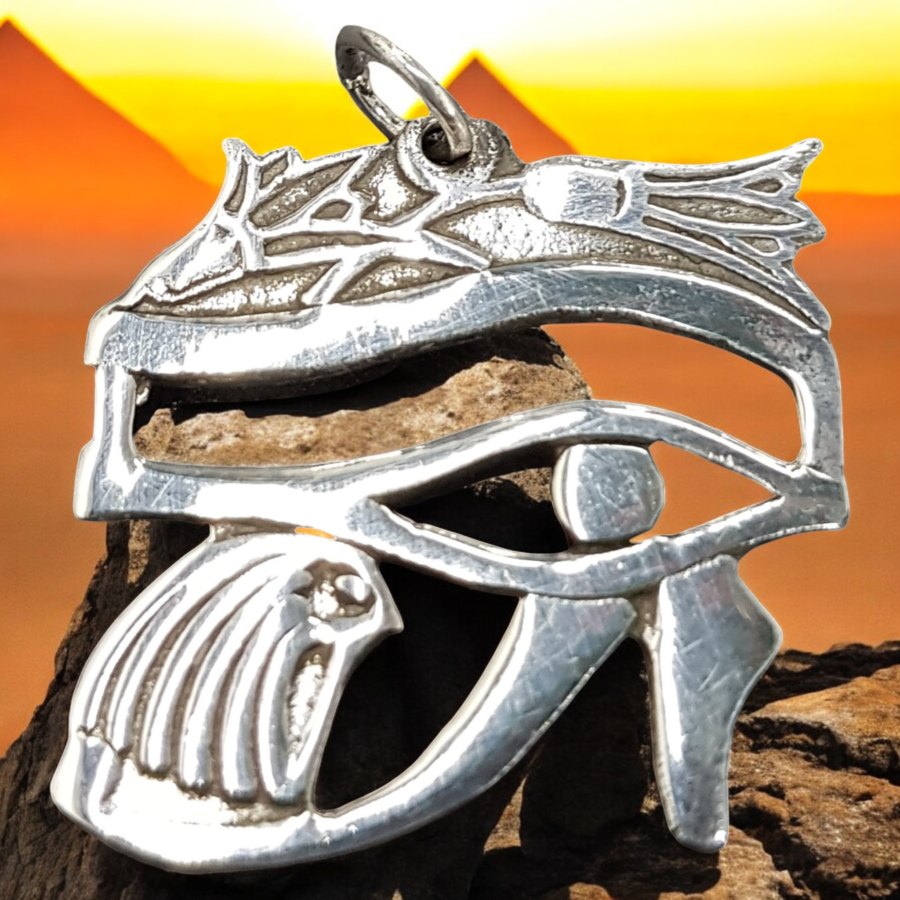 Egyptian Eye of Horus Pendant in Silver 3 cm 6 g Art 609 - Bricks Masons