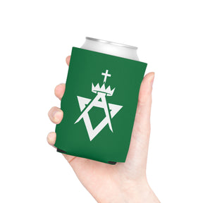 Allied Masonic Degrees Can Cooler - Green & White Polyester Exterior - Bricks Masons
