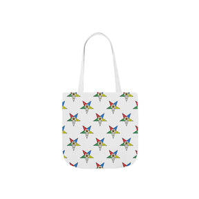 OES Tote Bag - White Polyester With Colorful Star - Bricks Masons