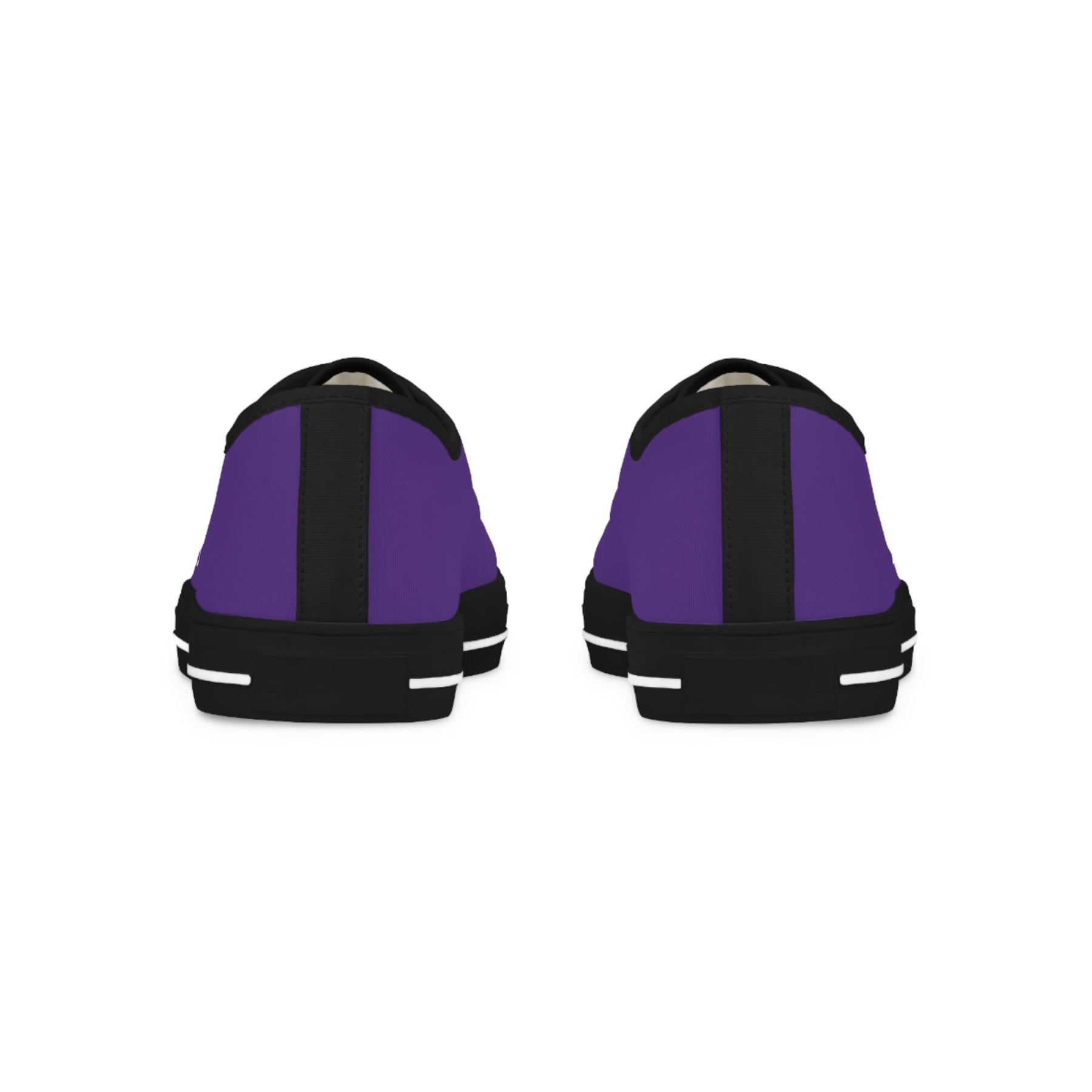 LOCOP Sneaker - Low Top Sneaker Black & White Purple Canvas White Emblem - Bricks Masons