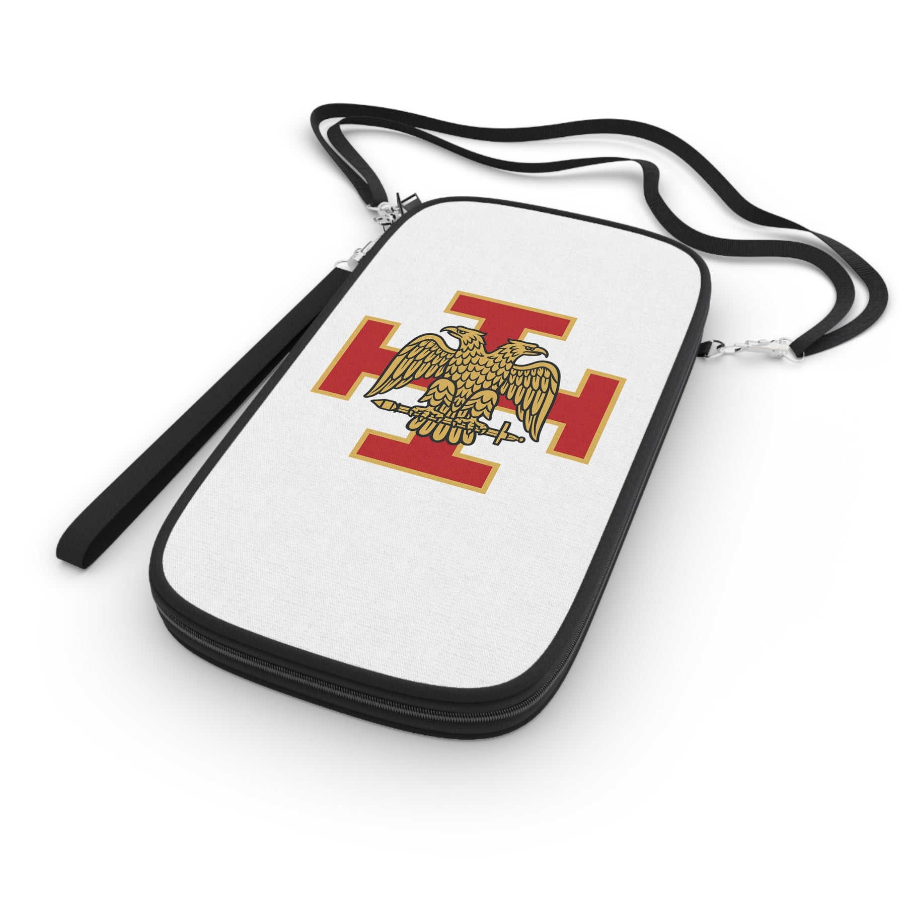 33rd Degree Scottish Rite Passport Wallet - Red Cross With Gold Eagles Wings Down - Bricks Masons