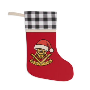Past Master Blue Lodge Christmas Stocking - Gold Square & Compass with Quadrant Sun - Bricks Masons