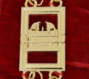 Royal Arch Chapter Chain Collar - Gold Plated on Red Velvet