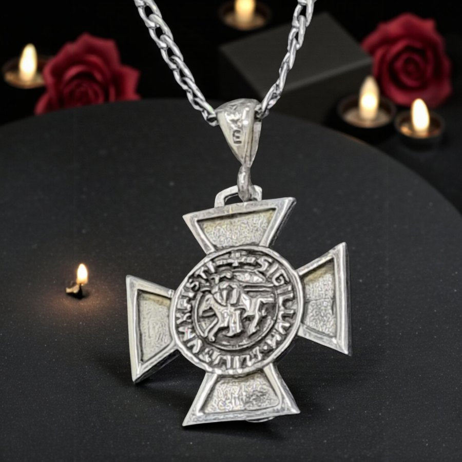 Templar Cross Pendant in Silver 3.5 x 2.5 cm 7 g Art 711 - Bricks Masons