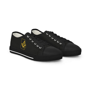 Master Mason Blue Lodge Sneaker - Low Top Sneaker Black & White Georgia Map Mason - Bricks Masons