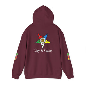 OES Hoodie - Colorful Eastern Star & Initials with Personalization - Bricks Masons