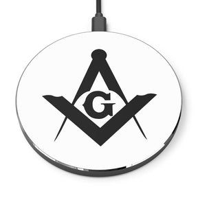 Master Mason Blue Lodge Wireless Charger - White Square & Compass G