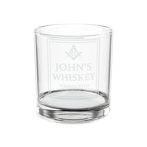 Master Mason Blue Lodge Whiskey Glass - Poured with Honor S&C G with Personalization