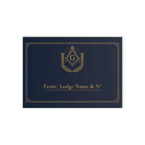 Master Mason Blue Lodge Greeting Card -  (Two-sided print) - Bricks Masons