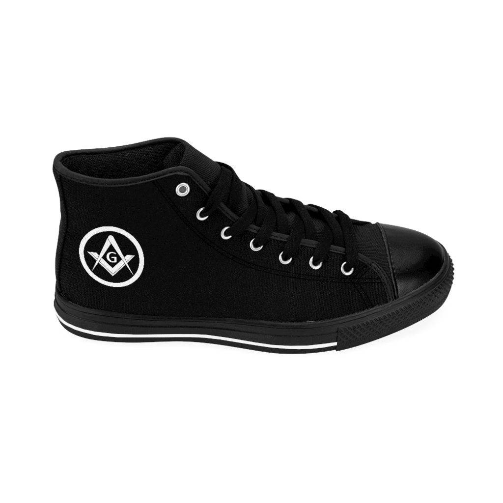 Master Mason Blue Lodge Sneaker - Square & Compass G Black High-Top