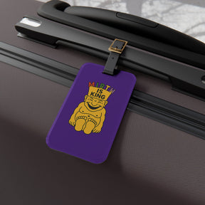 Royal Order of Jesters Luggage Tag - Purple Mirth With Black Leather Strap - Bricks Masons