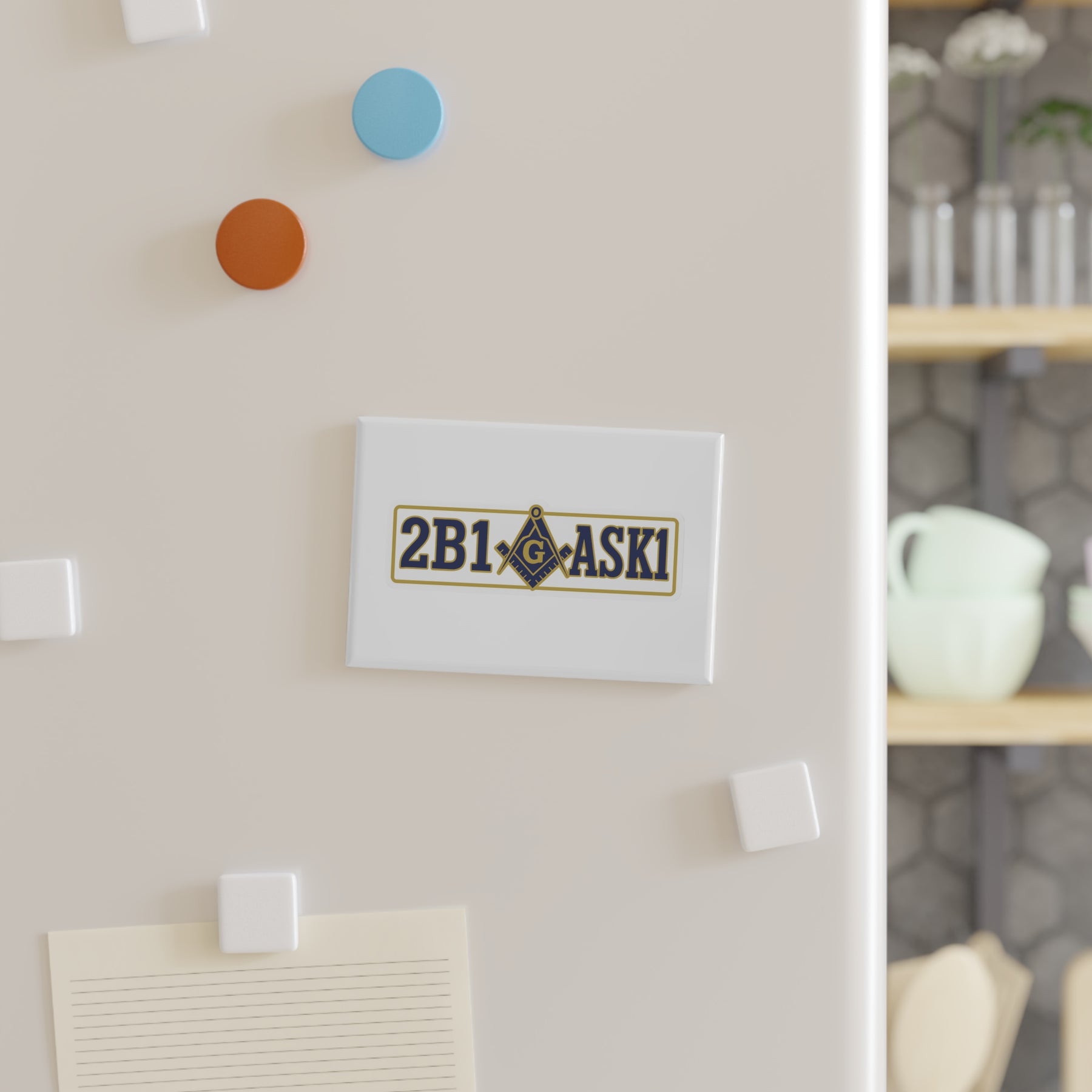 Master Mason Blue Lodge Magnet - 2B1ASK1 Design - Bricks Masons