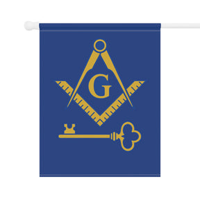 International Masons Yard Flag - Blue Poly Poplin - Bricks Masons