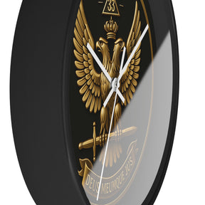 33rd Degree Scottish Rite Clock - Eagle Emblem with “Deus Meumque Jus 33” - Bricks Masons