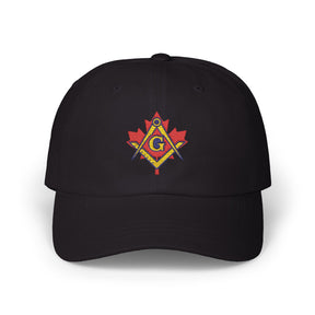 Master Mason Blue Lodge Canada Jurisdiction Baseball Cap - Red Maple Leaf S&C - Bricks Masons