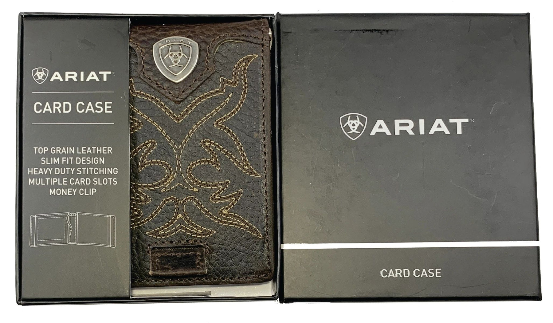 Widows Sons Wallet - Ariat Shield Brown Pop Up Card Case