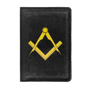 Master Mason Blue Lodge Wallet - Black & Brown - Bricks Masons