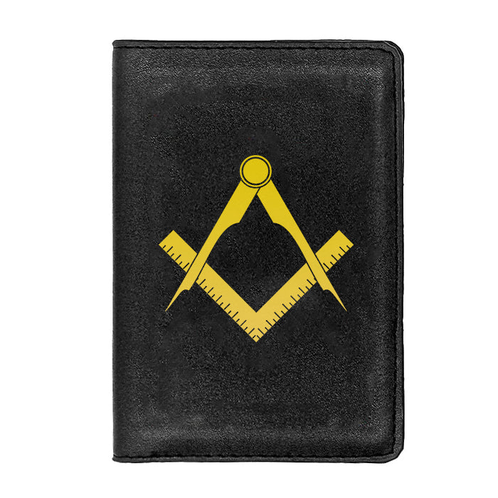 Master Mason Blue Lodge Wallet - Black & Brown - Bricks Masons