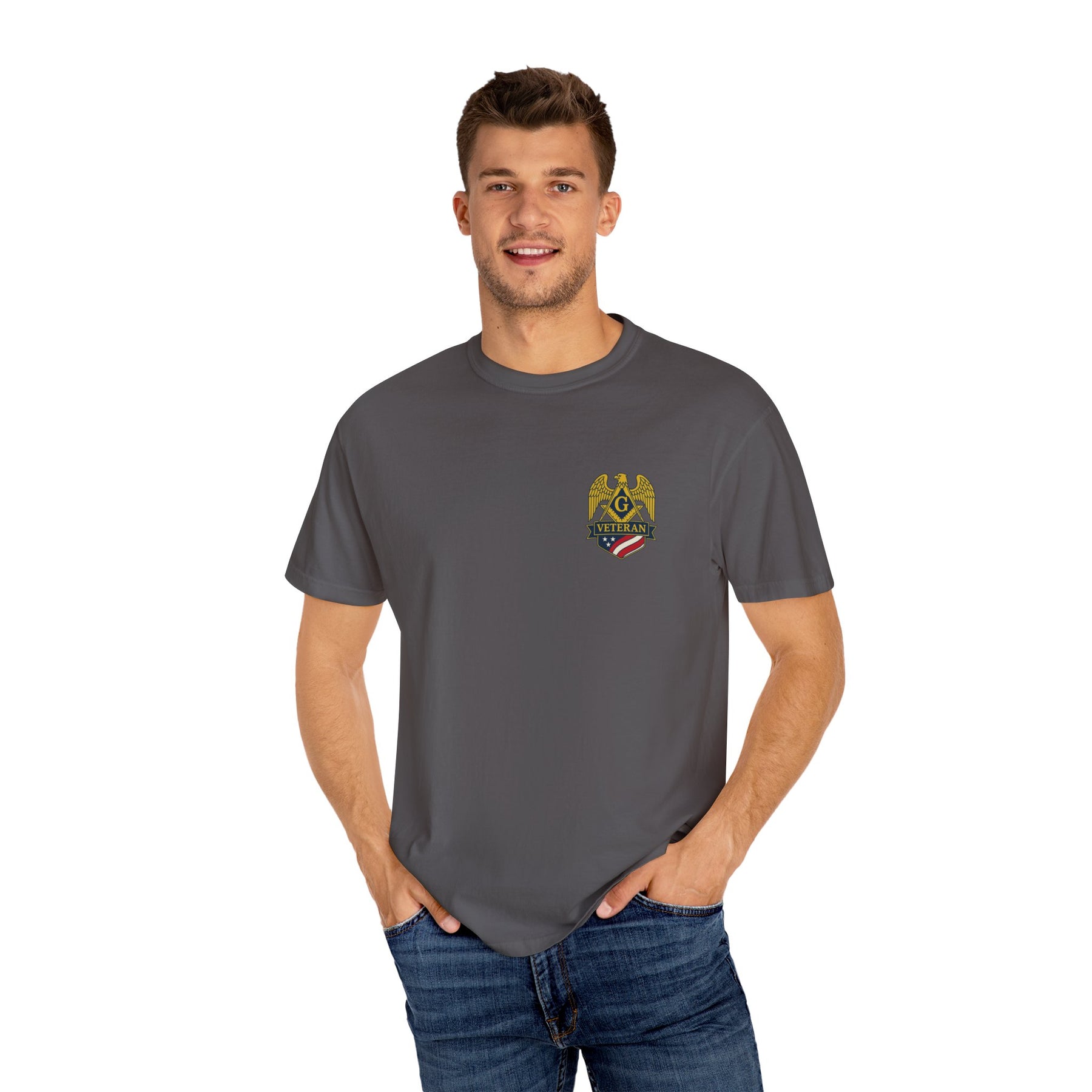 Master Mason Blue Lodge T-Shirt - Veteran Mason Garment-Dyed Tee - Bricks Masons