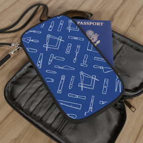 Master Mason Blue Lodge Passport Wallet - Blue & White Working Tools - Bricks Masons
