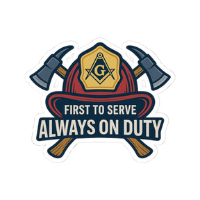 Master Mason Blue Lodge Sticker Decal – Firefighter Square & Compass G - Bricks Masons
