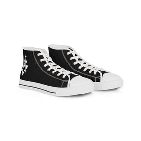 Allied Masonic Degrees Sneaker - High Top Black & White AMD White Emblem - Bricks Masons