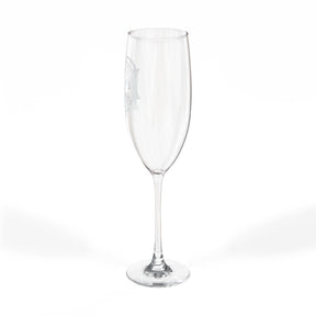 Master Mason Blue Lodge Champagne Flute - Checkered Floor Pillars All-Seeing Eye & Tools