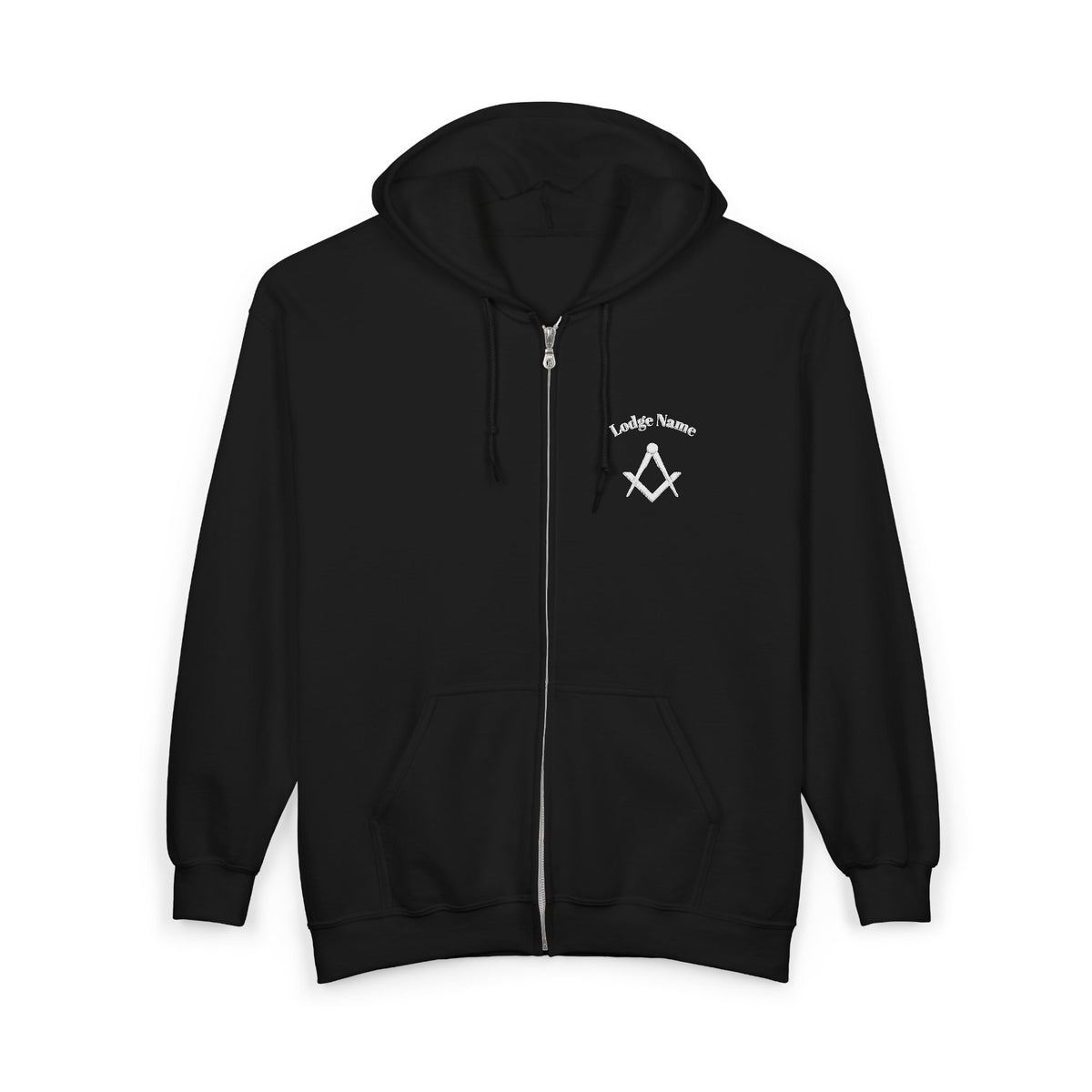 Master Mason Blue Lodge Hoodie - Zip Up Jacket Square & Compass with Personalization - Bricks Masons