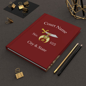 Shriners Journal - Maroon with Scimitar & Crescent Emblem with Customization - Bricks Masons