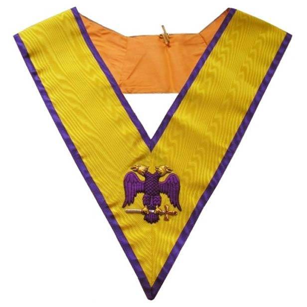 95th Degree Memphis Misraim Collar - Hand Embroidery - Bricks Masons