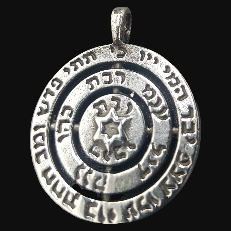 Star of David and Angels Pendant, Silver, 2.7 cm, 7 g, Art. 972 - Bricks Masons