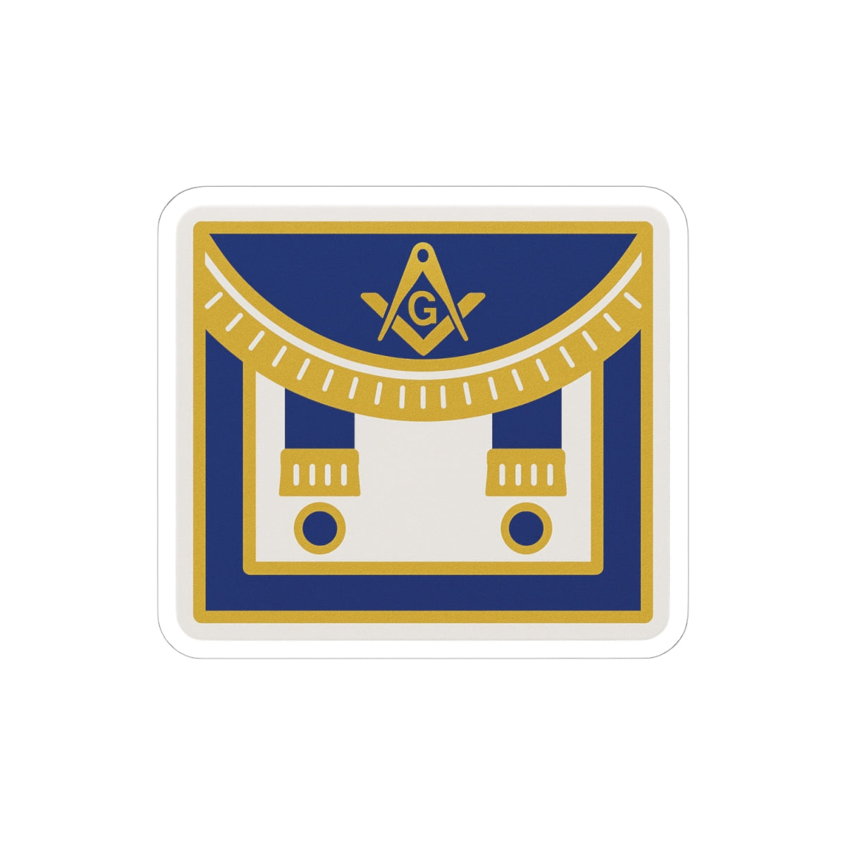 Master Mason Blue Lodge Sticker Decal - Kiss-Cut Blue Apron - Bricks Masons