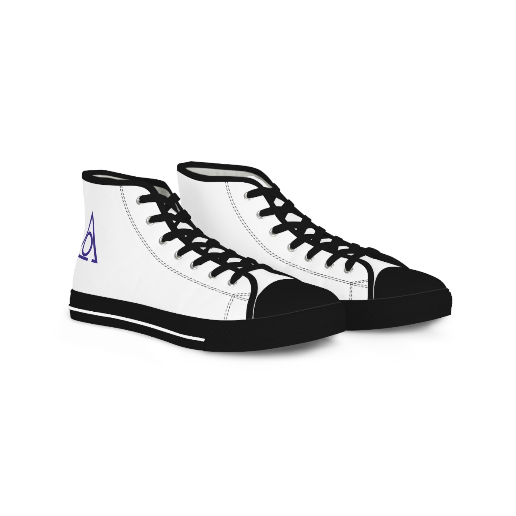 LOCOP Sneaker - High Top Black & White Purple Emblem - Bricks Masons