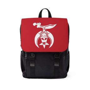 Shriners Backpack - Red Resistant Fabric With Adjustable Straps - Bricks Masons