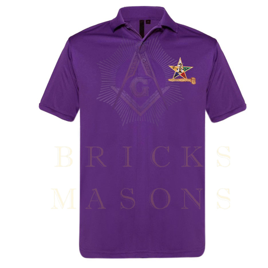 Worthy Matron OES Polo Shirt - Various Colors Cotton Gavel - Bricks Masons