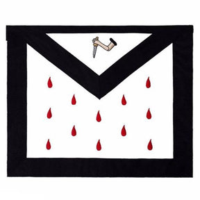 9th Degree Scottish Rite Apron - Black & White Machine Embroidery - Bricks Masons