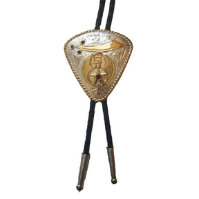 Shriners Bolo Tie - Sterling Silver Plated Crescent & Scimitar - Bricks Masons