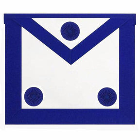 Master Mason Blue Lodge Apron - Royal Blue with Three Rosettes