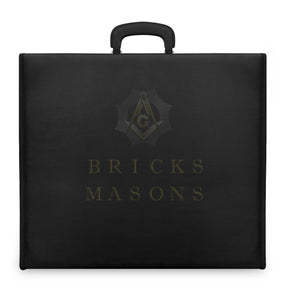 Past Sovereign Master Allied Masonic Degrees Apron Case - Black Imitation Leather MM, WM, Provincial - Bricks Masons