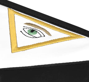 4th Degree Scottish Rite Apron - Black Moire Ribbon & Embroidered Wreath - Bricks Masons